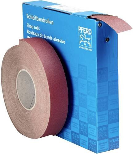 PFERD Korund Schleifbandrolle SBR für universelle Anwendung, Körnung 120, Farbe Braun, Breite: 40 mm, Länge: 50 m - Bild 1