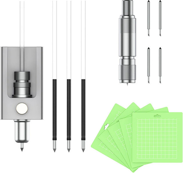 NEJE Zubehör-Set mit Klinge, Schneidematte, Zeichenstift und Stifthalter in Silber - Bild 1