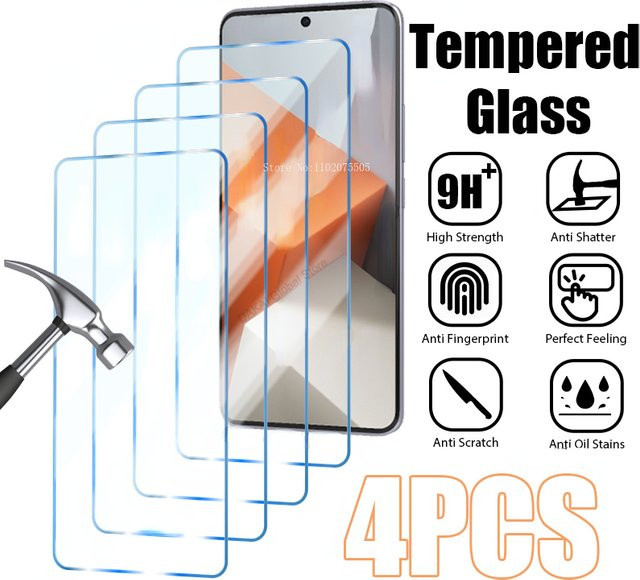 4 Stück Panzerglas Displayschutzfolie für Xiaomi Redmi Note 13 12 11 10 Pro Plus 5G 9 8 Pro 11s 12s 10s 10c 12c 9t 9a 7 in Transparent - Bild 1