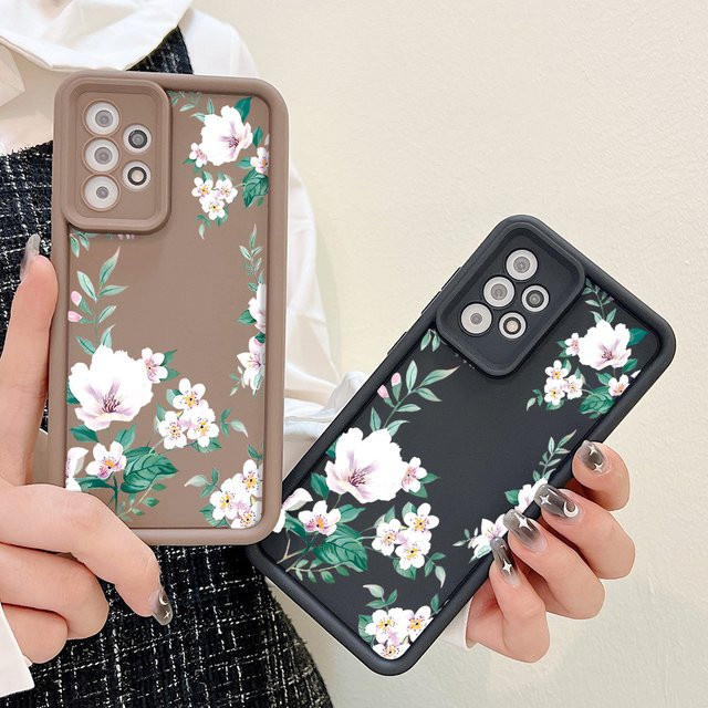 Samsung Handy Hülle mit Blumenmuster Softcover für A55 5G A54 A53 A35 A14 A13 A34 A52 A51 A32 A24 A23 A05 A12 A03S A25 S24 Ultra S23 S21 S20 - Bild 1