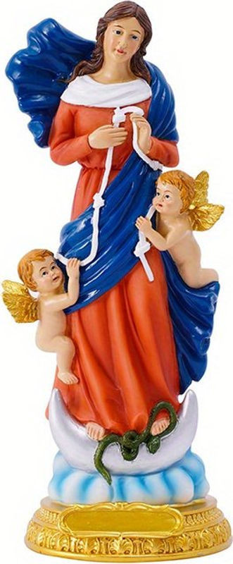 Religiöse Jungfrau Maria Skulptur Mary Undoer of Knots als dekorative Harz-Statue in Mehrfarbig - Bild 1