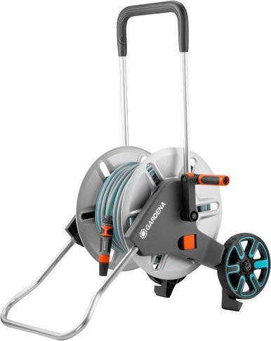 Gardena Schlauchwagen-Set in Silber mit 30 m Schlauch, Systemteilen und Spritze - Bild 1