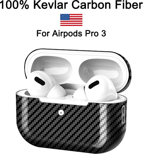 Apple AirPods Pro Hülle aus echter Aramidfaser in Schwarz - Bild 1