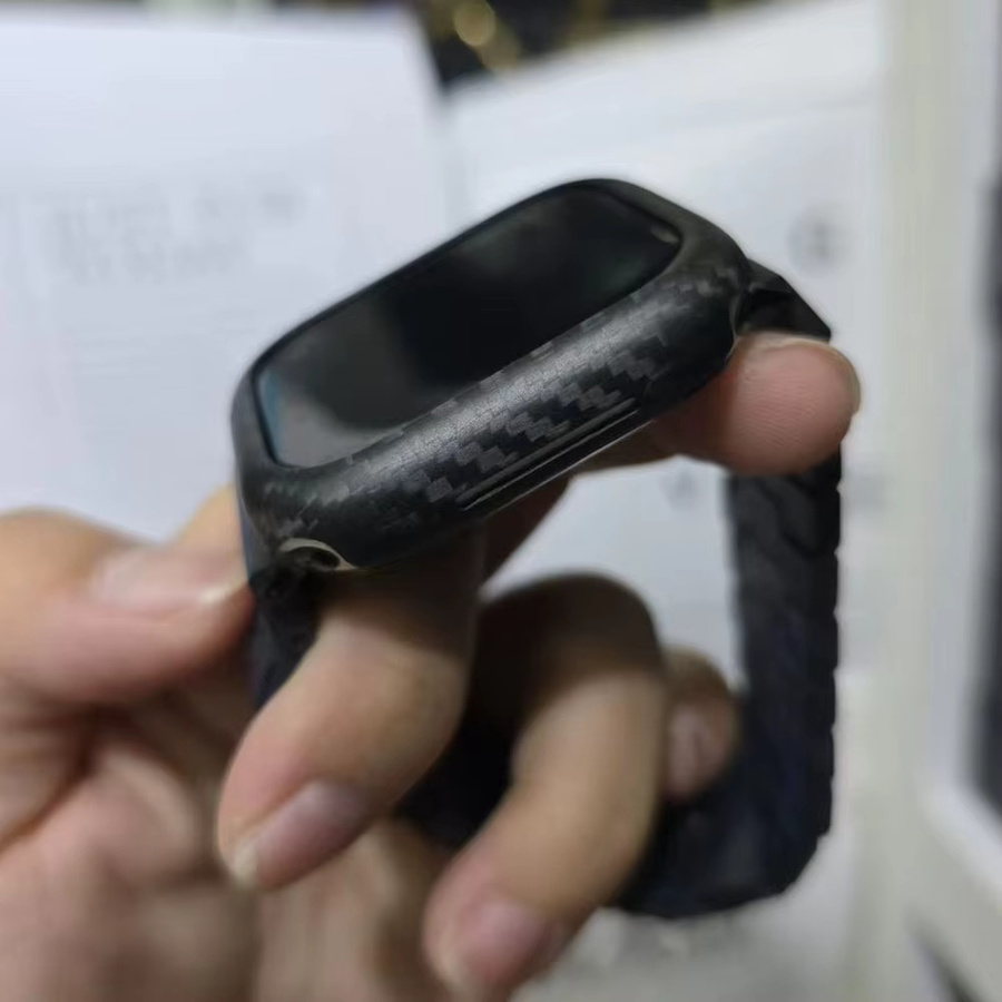 Schutzhülle Kohlefaser, Schwarz, für Apple Watch S10 46 mm 42 mm - Bild 2