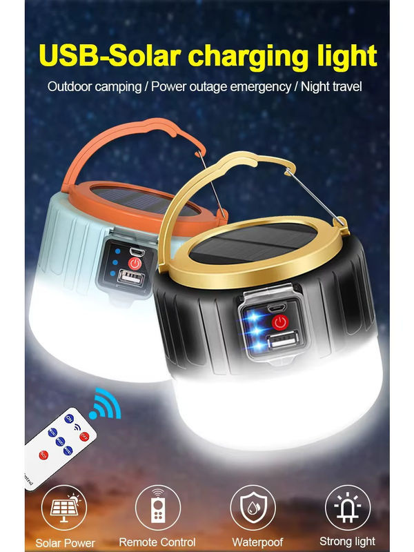 Heinast Solar LED Camping Lampe mit Fernbedienung, wiederaufladbare Außenleuchte für Zelt und Notbeleuchtung, weiß - Bild 7