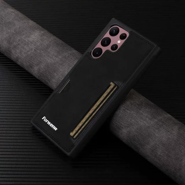 Retro Handyhülle aus PU-Leder mit Kartenhalter für Samsung Galaxy S25 S24 S23 S22 Plus S21 FE A56 A54 A36 A34 A16 Ultra in Grün - Bild 1