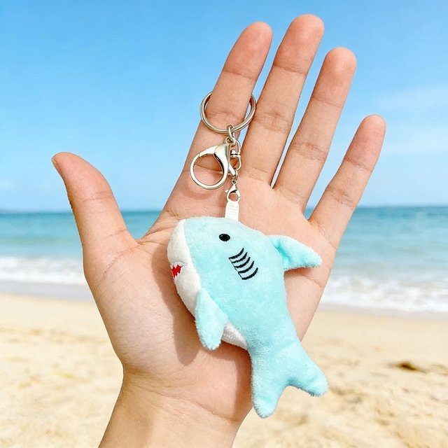 Linyi toy Schlüsselanhänger Plüsch, Hai, Unisex, white - Bild 1