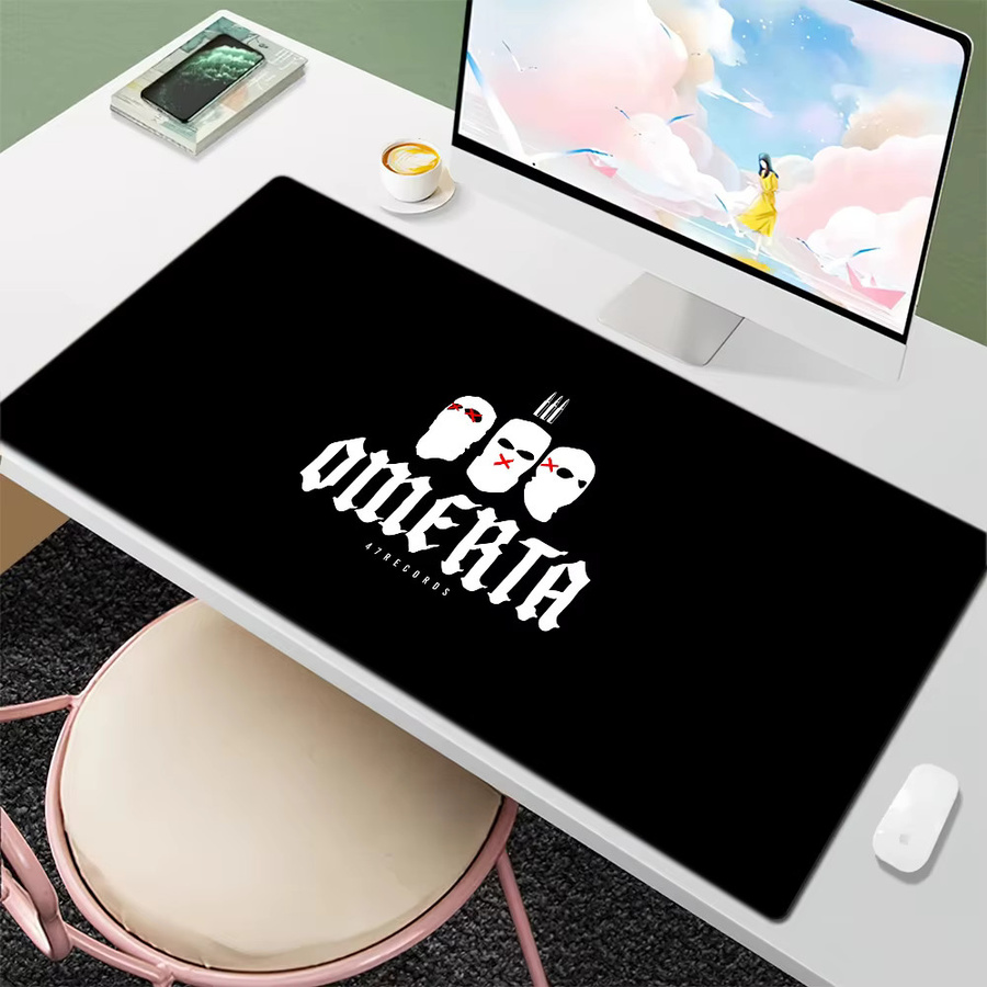 Sänger O-Omerta 47R-Records großes Mauspad in Schwarz für PC und Büro mit rutschfester Gummibasis - Bild 5