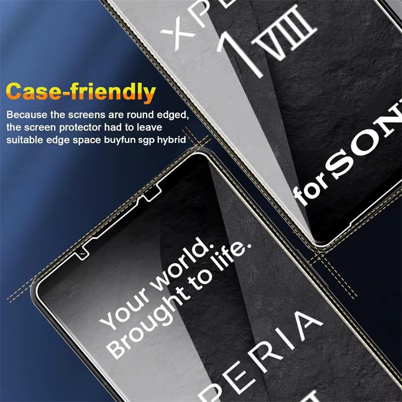 3er-Pack Sony Xperia 1 VIII Displayschutzfolie aus gehärtetem Glas, transparent, 9H Härtegrad - Bild 3