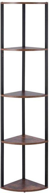 5-stufiges Eckregal von Buying Solutions, MB mit integrierter LED-Beleuchtung, Eckständer aus Metall und MDF-Holz in Schwarz und Braun - Bild 1