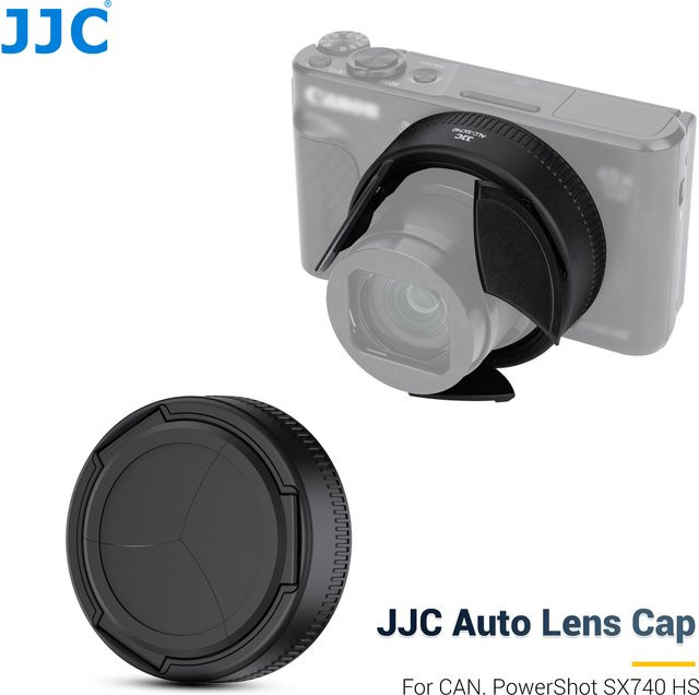JJC Objektivdeckel für Canon PowerShot SX740 HS, automatische Objektivabdeckung in Schwarz - Bild 1