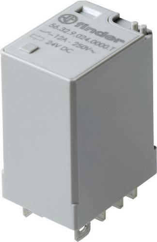 Finder Steckrelais 56.32.9.024.0000T, 24 V/DC, 12A, 2 Wechsler, Grau - Bild 1
