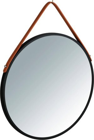Wenko Wandspiegel Borrone rund, Durchmesser: 40 cm, Schwarz-Braun - Bild 1