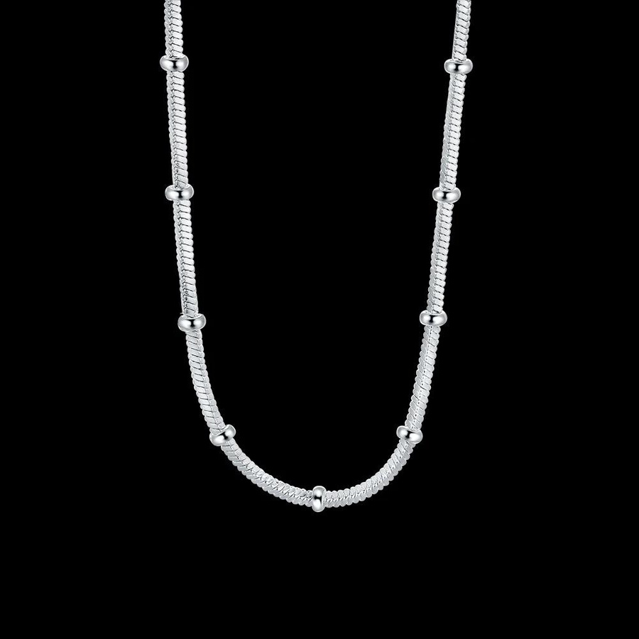 URMYLADY Halskette Schlangenkette, 925 Silber, Perle, Damen, 55 cm - Bild 2
