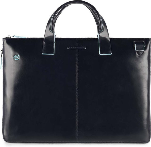Piquadro Blue Square schmale, erweiterbare Laptoptasche für 15.6 Zoll mit Tabletfach in Nachtblau - Bild 1