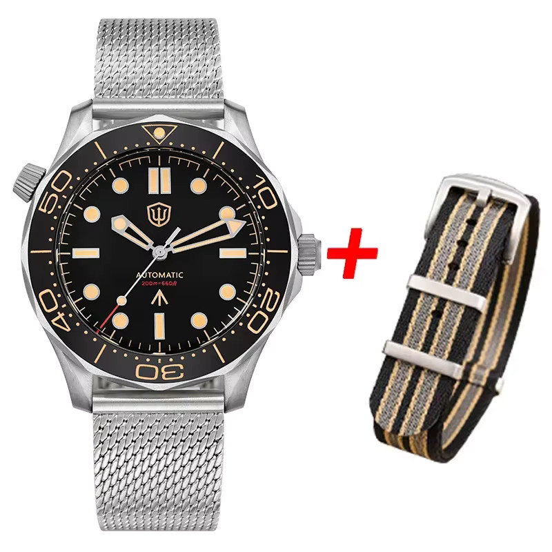Watchdives Armbanduhr, Automatik, Titan, 39 mm, Herren, Schwarz - Bild 5