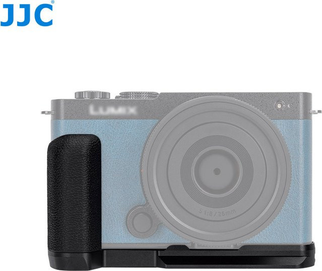 JJC L-förmiger Halterungsgriff für Panasonic Lumix S9 in Schwarz mit integrierter Arca Schnellwechselplatte und L-Mount Anschluss - Bild 1