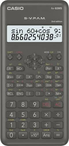 Casio wissenschaftlicher Taschenrechner FX-82MS-2 2nd Edition Schwarz B 77 mm x H 162 mm x T 14 mm - Bild 1