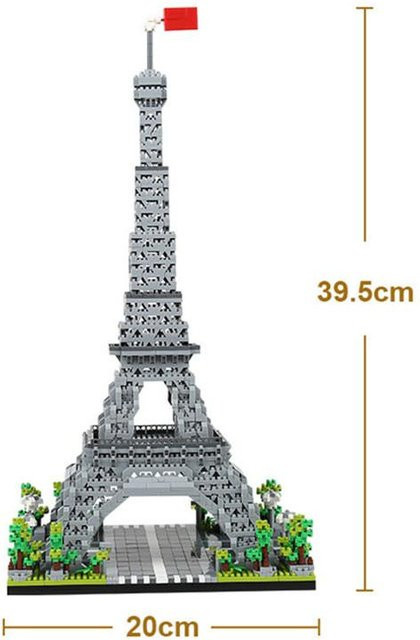 Wucifang Bags Eiffelturm Bausteine, 3585 Teile, ab 14 Jahren, grau - Bild 1