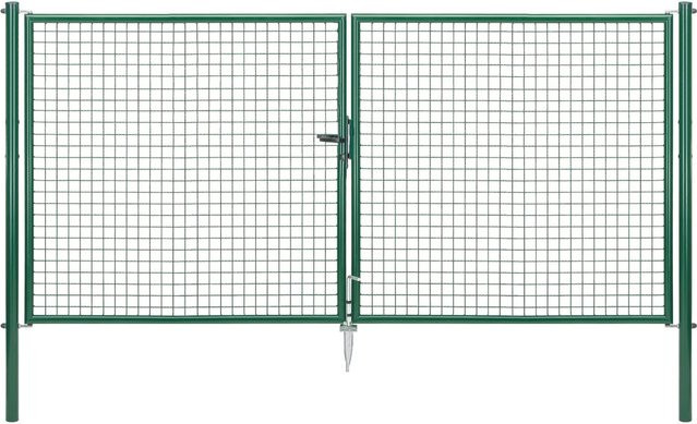 Doppeltor für Maschendraht- und Alberts Fix-Clip Pro-Zaun in Grün, B: 300 cm, H: 150 cm - Bild 1