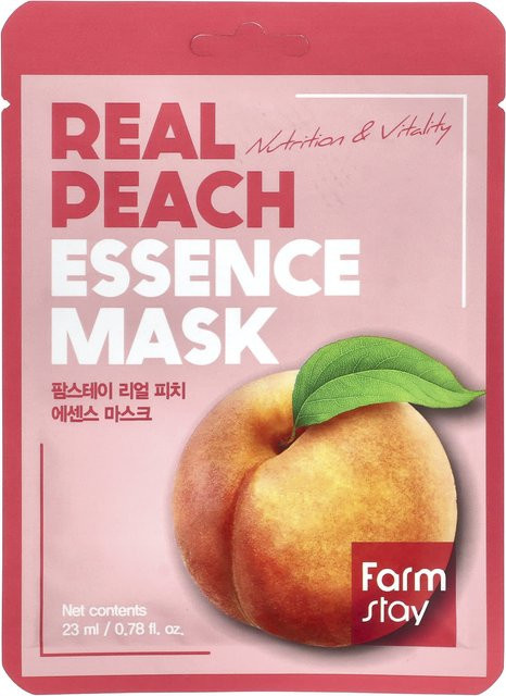 Farmstay Real Peach Essence Gesichtsmaske, 23 ml, Pfirsichextrakt - Bild 1