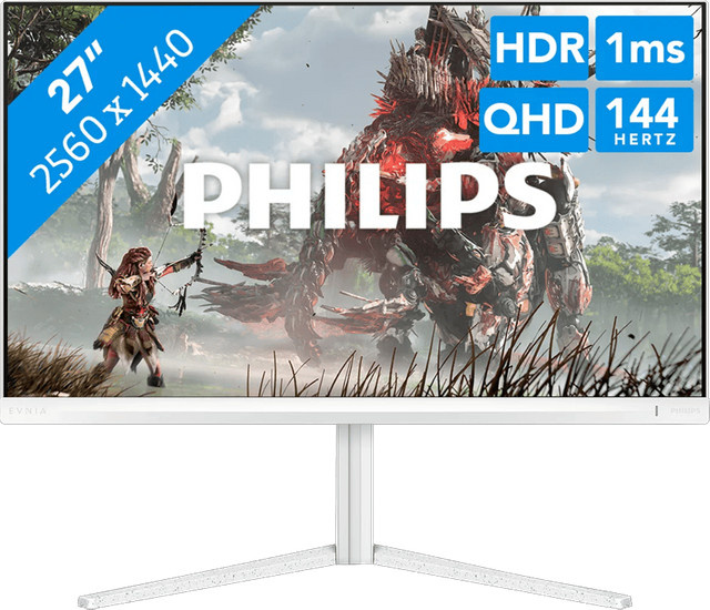 Philips EVNIA 27M2N3501PA/00 Gaming Monitor mit 27 Zoll IPS-Panel, QHD 1440p Auflösung und 144 Hz, Weiß - Bild 1