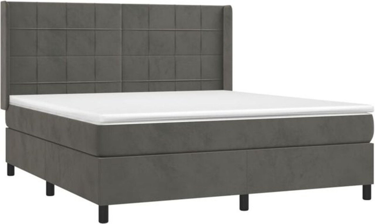 Vidaxl Boxspringbett mit Matratze in Anthrazit Grau aus Samt B/T/H: 160 x 200 x 118 cm - Bild 1