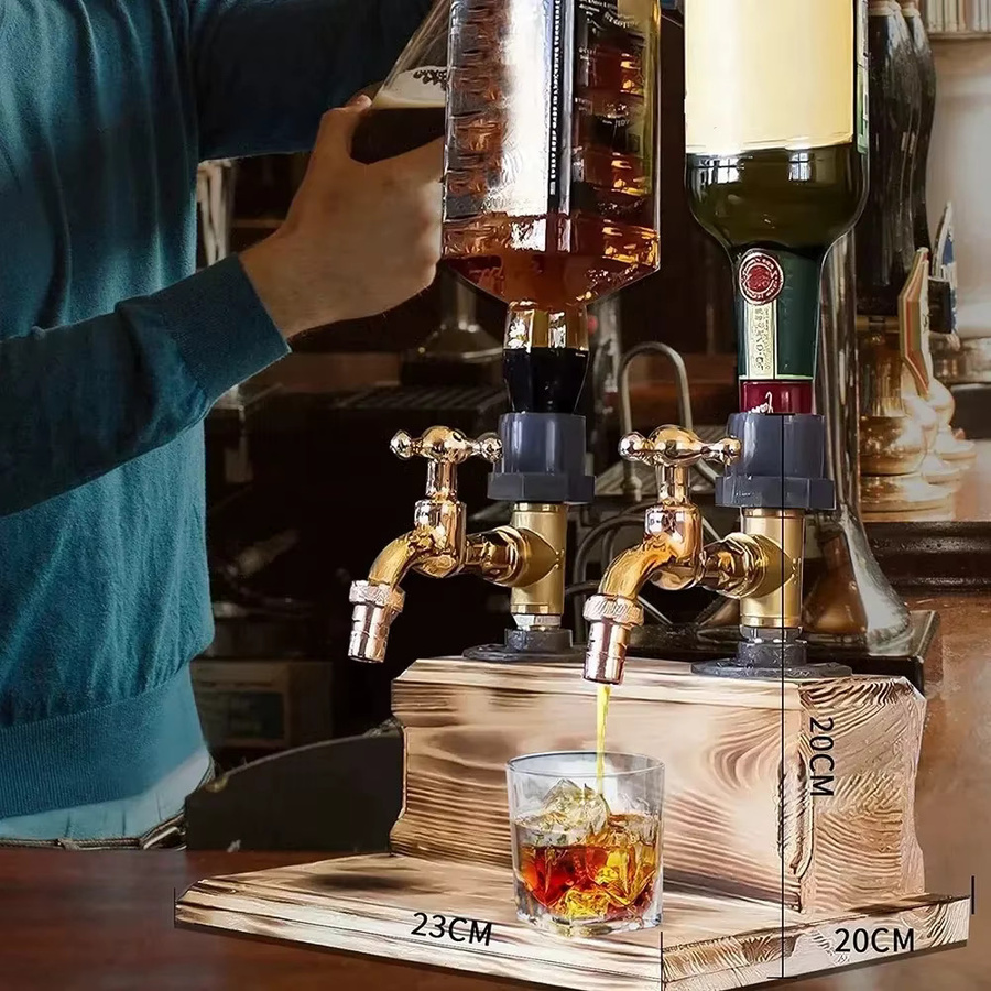 Untior Whisky Spender aus Holz mit Wasserhahn in Braun - Bild 2