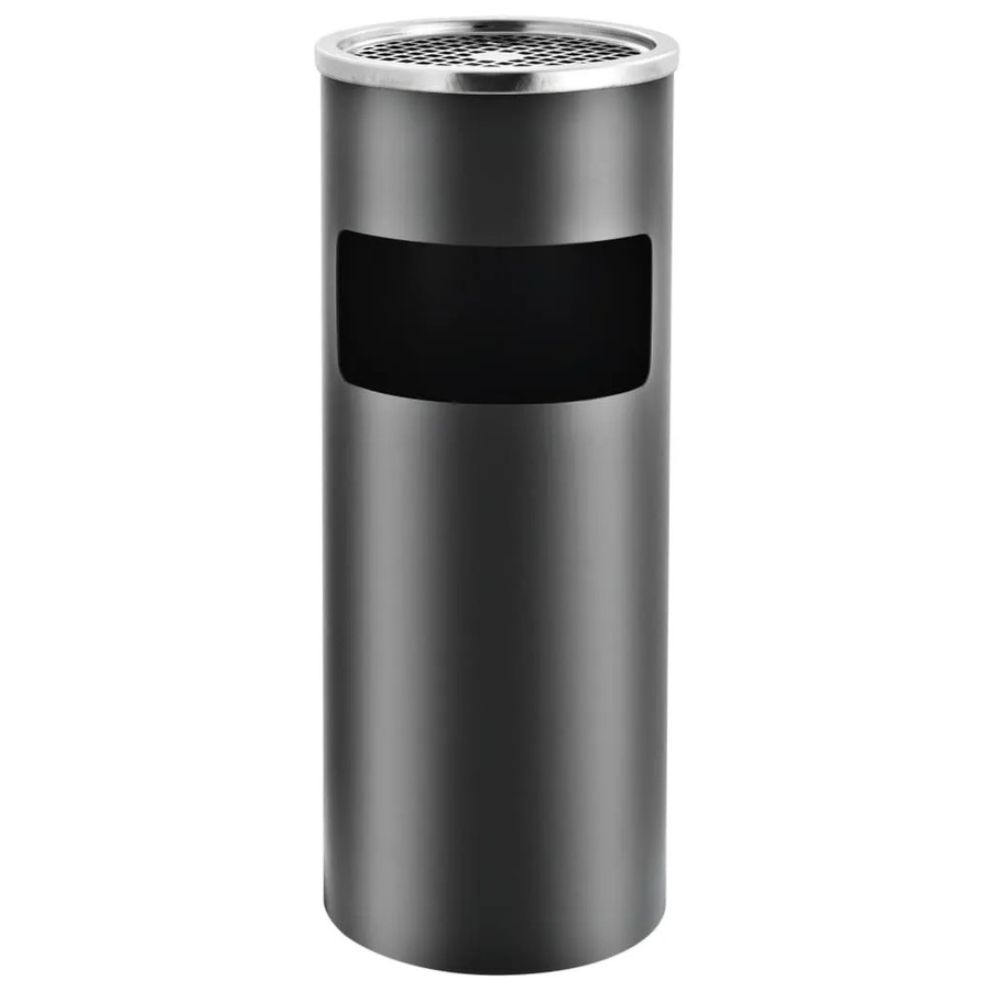 DELUKE Runder Standaschenbecher für draußen, 30 l, Grau, Stahl, B/H: 25 x 61 cm - Bild 2