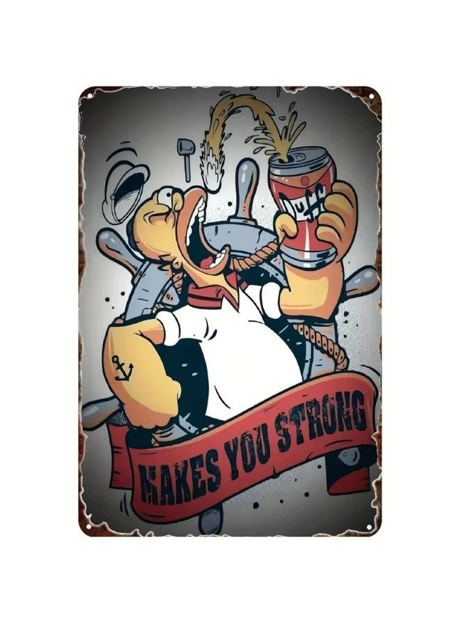 HELLOYOUNG Vintage Duff Beer Metallschild mit Simpson-Motiv als Wandkunst für Zuhause, Bar und Café - Bild 6