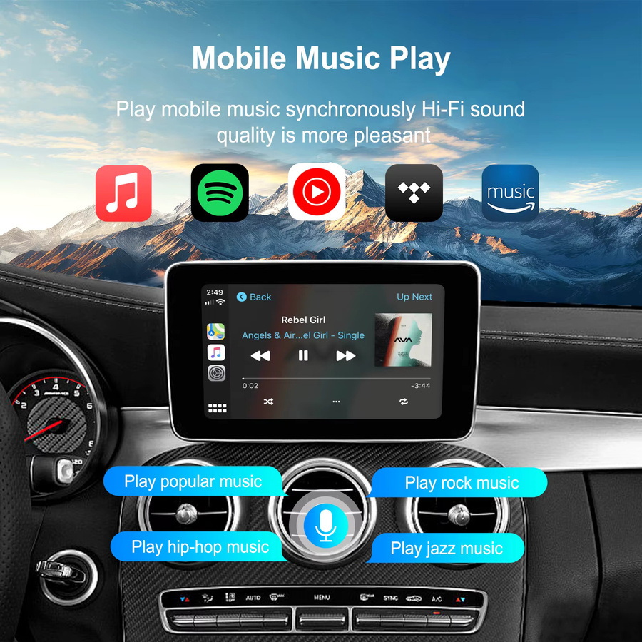 EzoneTronics Wireless CarPlay und Android Auto Nachrüstsatz Decoderbox für Mercedes Benz NTG 5.0 System (2015–2018), Farbe: Schwarz - Bild 5