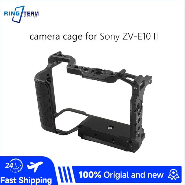 Sony ZV-E10 II Kamera-Cage mit Silikongriff in Schwarz mit NATO-Schienen und Multi-Interface-Erweiterung für Vlogging und Filmmaking - Bild 1