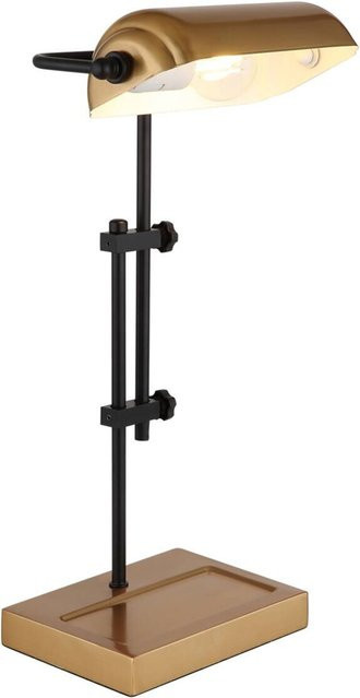 Globo Lighting Tischleuchte Marid in Schwarz und Gold aus Metall mit E27 Fassung, B/T/H: 18,2 x 26,5 x 41 cm - Bild 1