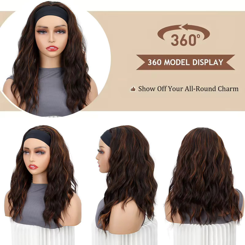 WIGSIN Perücke, Synthetisch, Kurze Wasserwelle, Damen, 16 Zoll - Bild 3