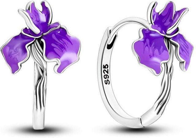 Orstarry Ohrringe, 925 Silber, Blume, purple, Damen - Bild 1