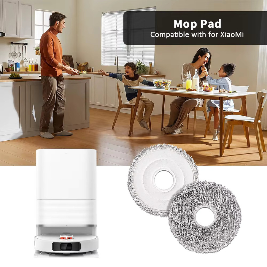 WINDNINJA Mopptuch in Weiß für Xiaomi M30 Pro M30S M40 D110CN M40S OV31CN X10 Plus X20 Plus S10 Plus S20+ B108GL sowie Dreame und Roborock Staubsauger - Bild 2
