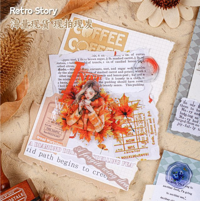 CBTstationery Winter-Mädchen PET-Aufkleber Set mit 16 Blatt kreativen Charakterdesigns in Mehrfarbig - Bild 1