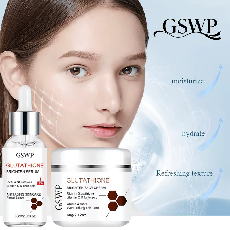 GSWP Glutathion Feuchtigkeitscreme und Serum Set, Kojisäure, 60g+60ml - Bild 2