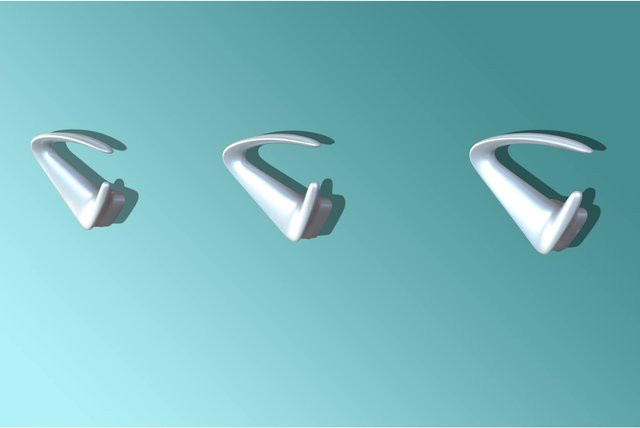3er-Set Design-Garderobenhaken von Bert & Bert in Silber aus Metalldruckguss - Bild 1