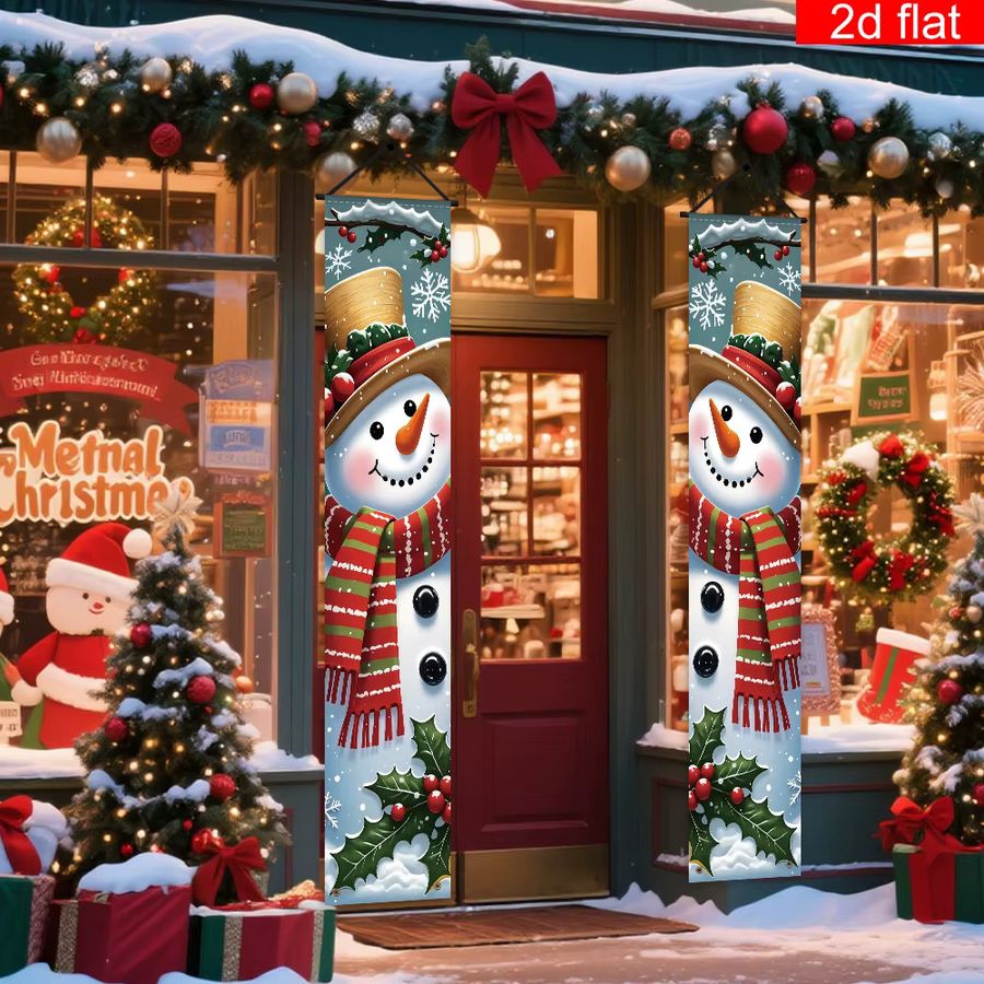 VIKAMA Weihnachtsdekoration Schneemann Banner Couplet für die Tür als Winter-Urlaubsdekoration - Bild 5