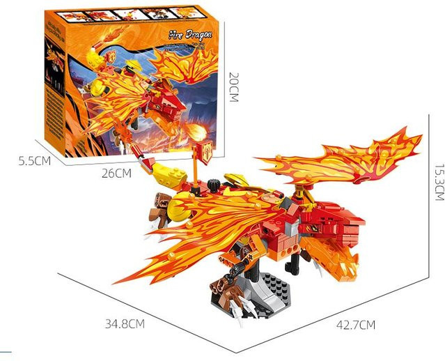Feuerdrache Flying Dragon, Bausteine, 409 Teile, orange, ab 6 Jahren - Bild 1