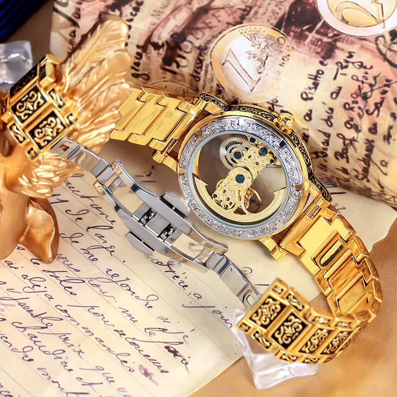 CAROTIF Armbanduhr Automatik, Edelstahl, Bicolor, Gold, Herren - Bild 3