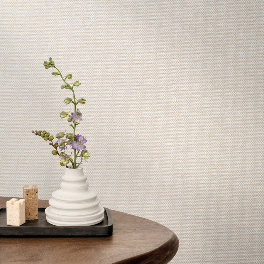 Omexco Wallpaper Comfort PU332 Textiltapete in Weiß und Beige mit mattem minimalistischem Design - Bild 1
