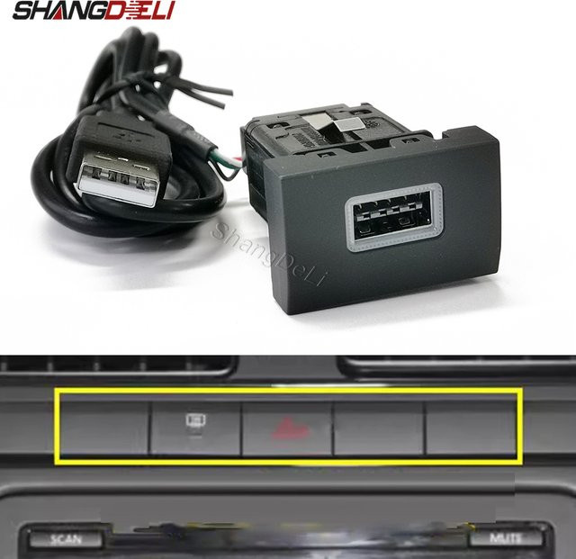USB Adapter für VW Polo 2011-2013 Audio Radio Interface Buchse mit Kabel in Schwarz - Bild 1