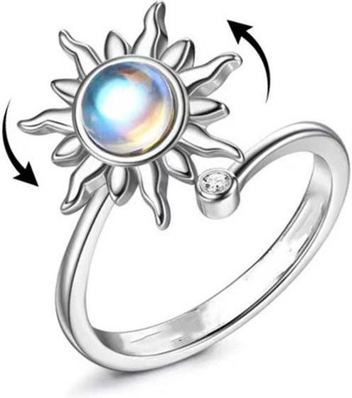 Bohemia Fidget Spinner Ring, Kupfer, Kristall, Damen - Bild 1