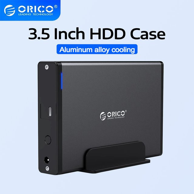 ORICO Externes Festplattengehäuse für 2,5 und 3,5 Zoll HDD/SSD, SATA zu USB 3.1 Typ-C und USB 3.0, Schwarz - Bild 1