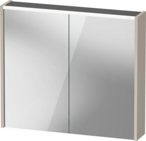 Duravit LED-Badspiegel D-Code mit 2 Türen in Taupe, B/H/T: 80 x 70 x 14,8 cm - Bild 1
