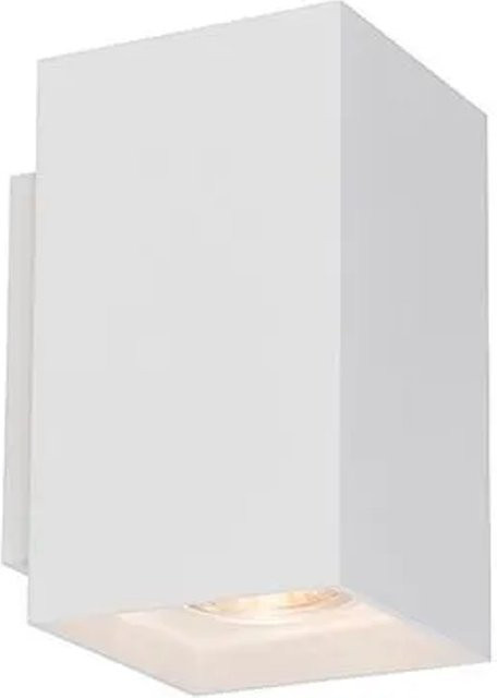 QAZQA Moderne Quadratische Wandleuchte Weiß Dimmdbar mit Up-Down Lichteffekt und GU10 Fassung - Bild 1