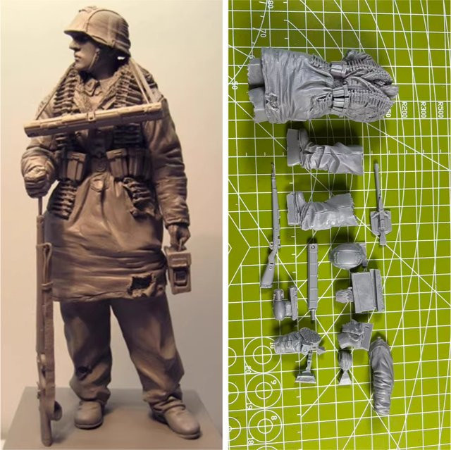 EVANOVM Soldat, grauer Bausatz, Gussharz, 1:16 - Bild 1