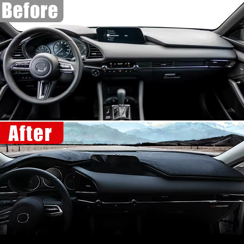 YaLumei Dashboard Sonnenschutz Abdeckung für Mazda 3 BP Axela, Schwarz, Anti-Rutsch Matte - Bild 3
